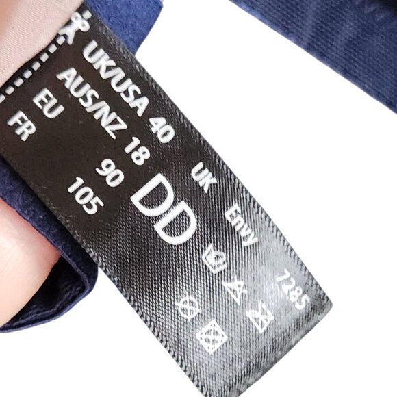 Panache Bra 40DD 40 E Blue Navy Women's Envy Bra Underwire Lace Back Close - Picture 9 of 9